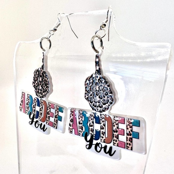 Angry ABC Earrings - Funny Earrings - Statement Earrings - Attitude Earrings - Picture 5 of 8
